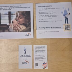 LEVE flyers og visittkort om likepersonstilbudet (Pakke med 10 av hver)